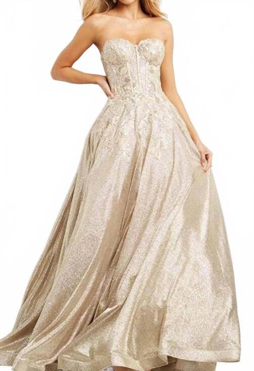 JOVANI Dresses & Skirts - NEW JOVANI sweetheart strapless prom gown in gold